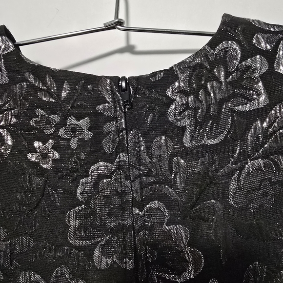 Girl's Size 4 Black Metallic Silver Dress - Picture 5 of 9